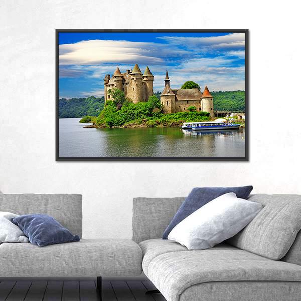 Romantic Castles Of France Canvas Wall Art-5 Horizontal-Gallery Wrap-22" x 12"-Tiaracle