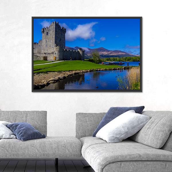 Ross Castle On A Beautiful Day Canvas Wall Art-5 Horizontal-Gallery Wrap-22" x 12"-Tiaracle