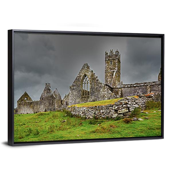 Ross Friary In Summer Canvas Wall Art-5 Horizontal-Gallery Wrap-22" x 12"-Tiaracle
