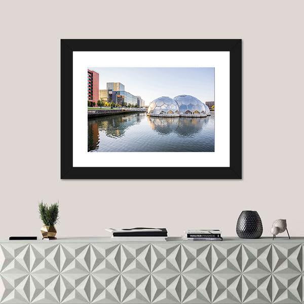 Rotterdam City In Netherlands Canvas Wall Art-1 Piece-Framed Print-20" x 16"-Tiaracle