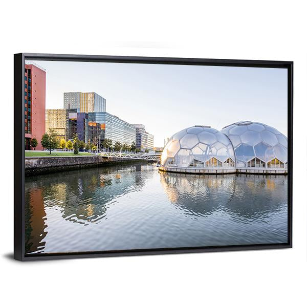 Rotterdam City In Netherlands Canvas Wall Art-3 Horizontal-Gallery Wrap-25" x 16"-Tiaracle