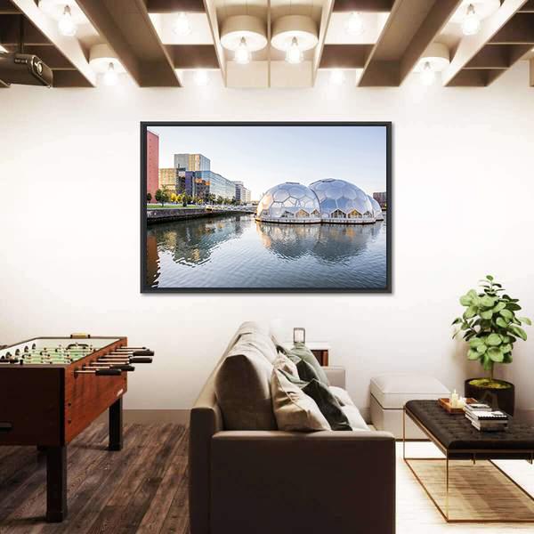 Rotterdam City In Netherlands Canvas Wall Art-3 Horizontal-Gallery Wrap-25" x 16"-Tiaracle
