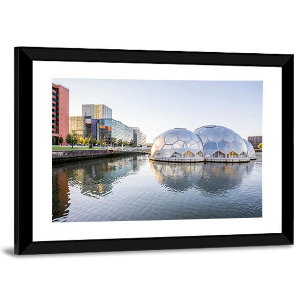 Rotterdam City In Netherlands Canvas Wall Art-3 Horizontal-Gallery Wrap-25" x 16"-Tiaracle