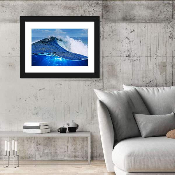 Rough White Blue Ocean Wave Canvas Wall Art-5 Horizontal-Gallery Wrap-22" x 12"-Tiaracle