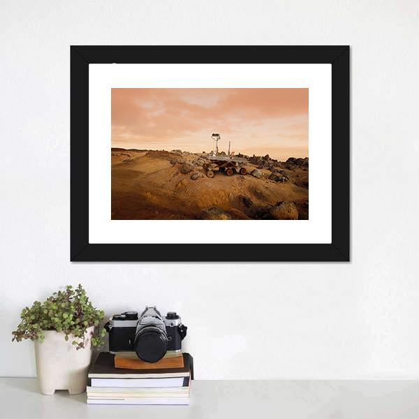 Rover In Mars Canvas Wall Art-1 Piece-Framed Print-20" x 16"-Tiaracle