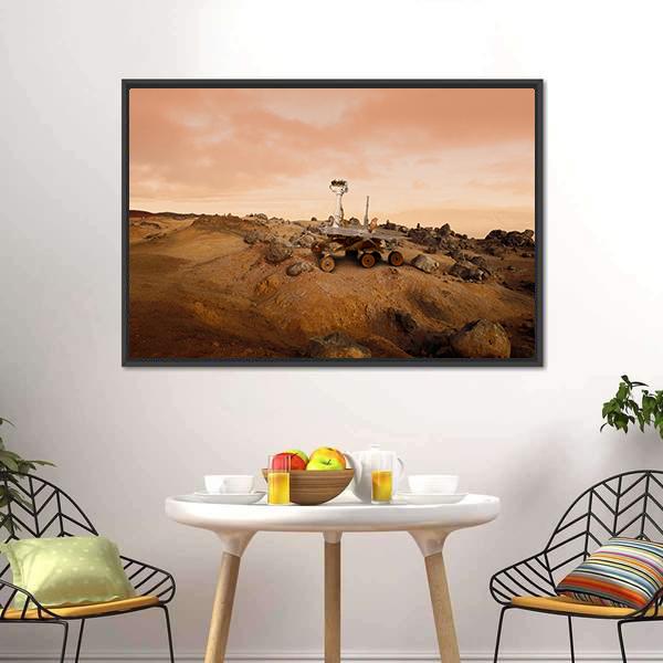 Rover In Mars Canvas Wall Art-3 Horizontal-Gallery Wrap-25" x 16"-Tiaracle