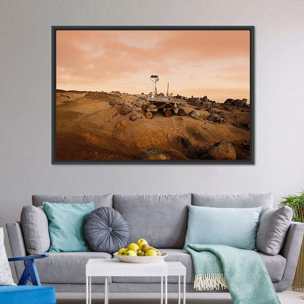 Rover In Mars Canvas Wall Art-3 Horizontal-Gallery Wrap-25" x 16"-Tiaracle