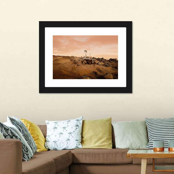 Rover In Mars Canvas Wall Art-3 Horizontal-Gallery Wrap-25" x 16"-Tiaracle