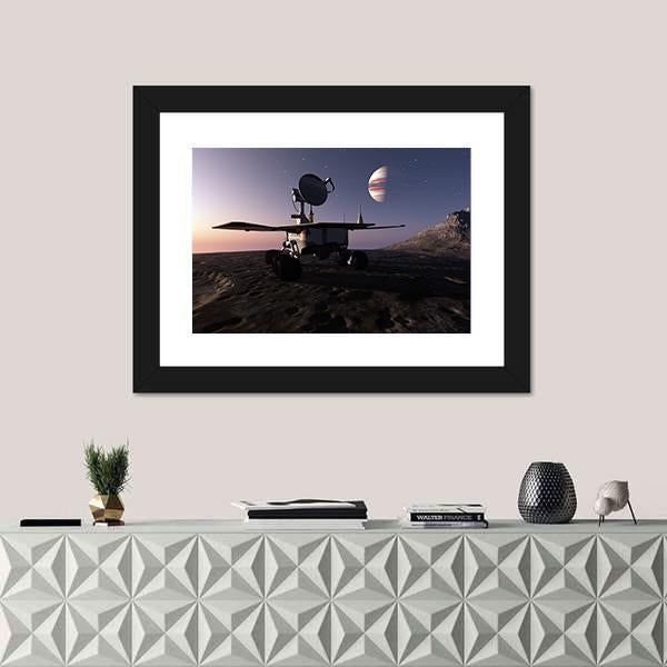 Rover On Jupiter Moon Canvas Wall Art-1 Piece-Framed Print-20" x 16"-Tiaracle