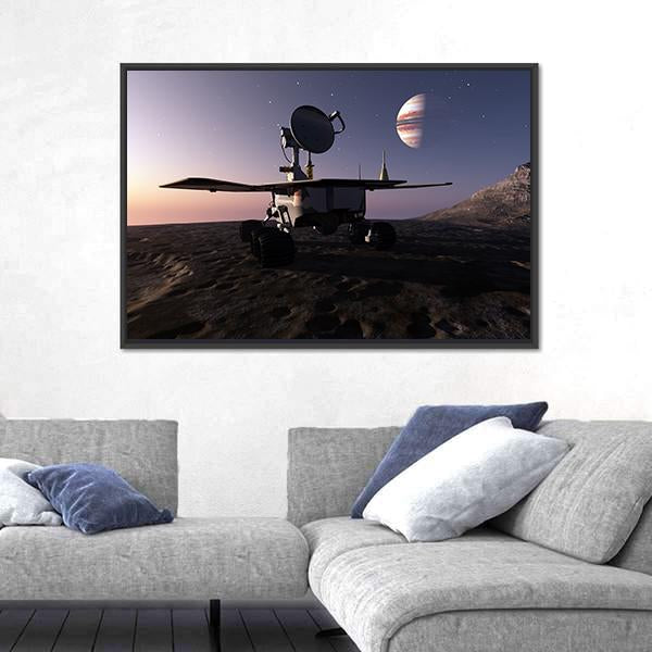 Rover On Jupiter Moon Canvas Wall Art-5 Horizontal-Gallery Wrap-22" x 12"-Tiaracle