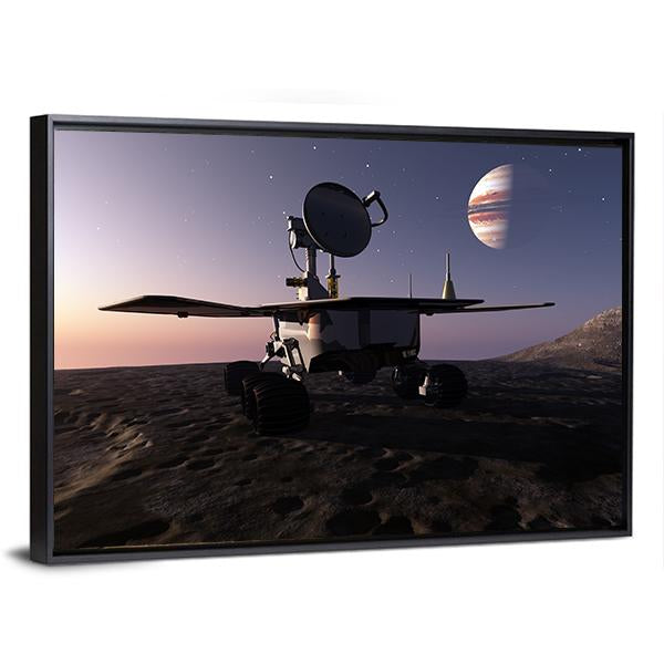 Rover On Jupiter Moon Canvas Wall Art-5 Horizontal-Gallery Wrap-22" x 12"-Tiaracle