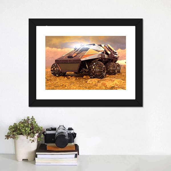 Rover On Mars Canvas Wall Art-1 Piece-Framed Print-20" x 16"-Tiaracle