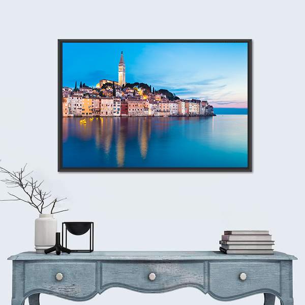 Rovinj City In Croatia Canvas Wall Art-1 Piece-Floating Frame-24" x 16"-Tiaracle
