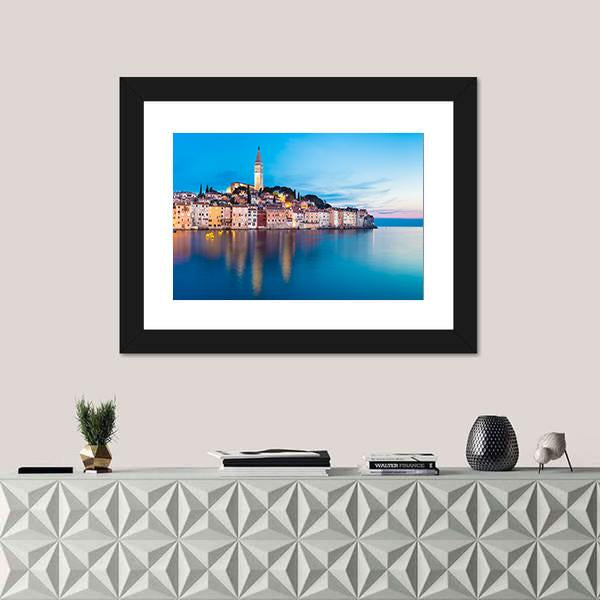 Rovinj City In Croatia Canvas Wall Art-1 Piece-Framed Print-20" x 16"-Tiaracle