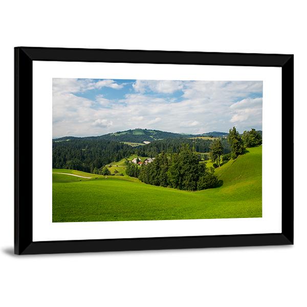 Rovte Village In Slovenia Canvas Wall Art-3 Horizontal-Gallery Wrap-25" x 16"-Tiaracle