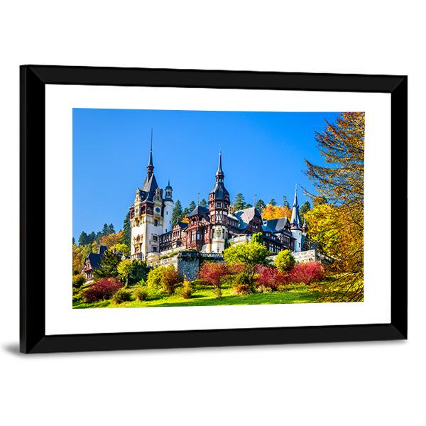 Royal Castle In Romania Canvas Wall Art-3 Horizontal-Gallery Wrap-25" x 16"-Tiaracle