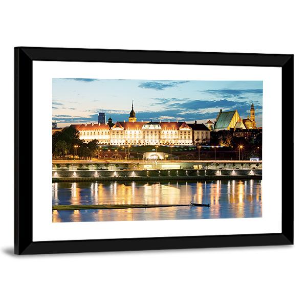 Royal Castle Over The Vistula River In Warsaw Canvas Wall Art-3 Horizontal-Gallery Wrap-25" x 16"-Tiaracle