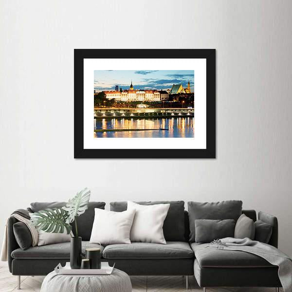 Royal Castle Over The Vistula River In Warsaw Canvas Wall Art-3 Horizontal-Gallery Wrap-25" x 16"-Tiaracle
