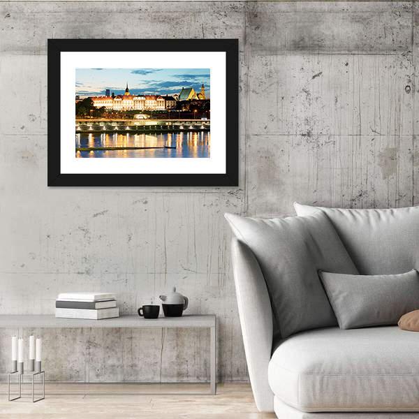 Royal Castle Over The Vistula River In Warsaw Canvas Wall Art-3 Horizontal-Gallery Wrap-25" x 16"-Tiaracle