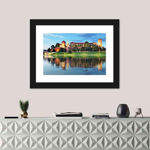 Royal Castle Wawel At Night Canvas Wall Art-5 Horizontal-Gallery Wrap-22" x 12"-Tiaracle