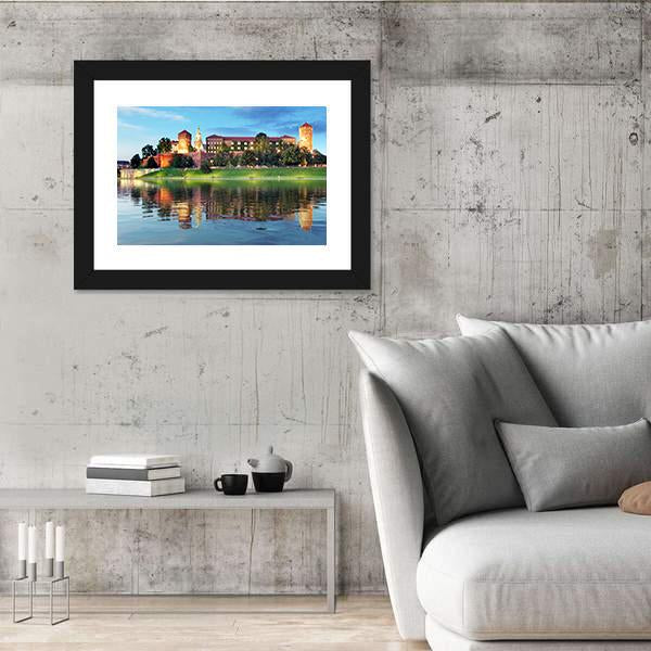 Royal Castle Wawel At Night Canvas Wall Art-5 Horizontal-Gallery Wrap-22" x 12"-Tiaracle