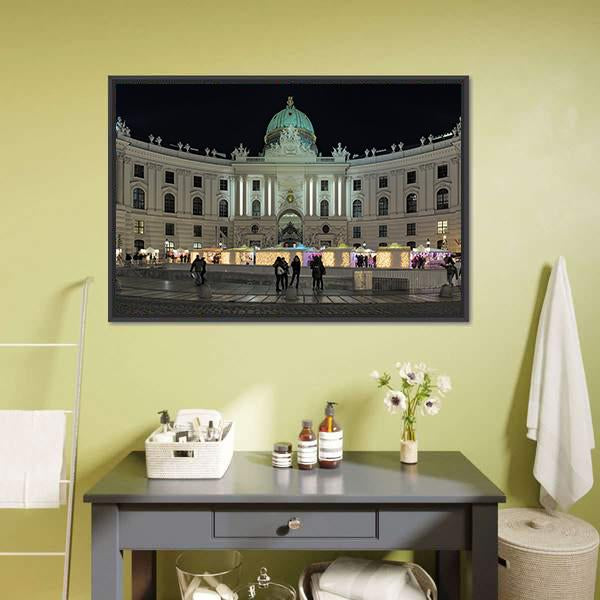 Royal Christmas Market At Michaelerplatz Canvas Wall Art-1 Piece-Floating Frame-36" x 24"-Tiaracle