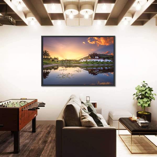 Royal Flora Ratchaphruek Park Canvas Wall Art-1 Piece-Floating Frame-24" x 16"-Tiaracle
