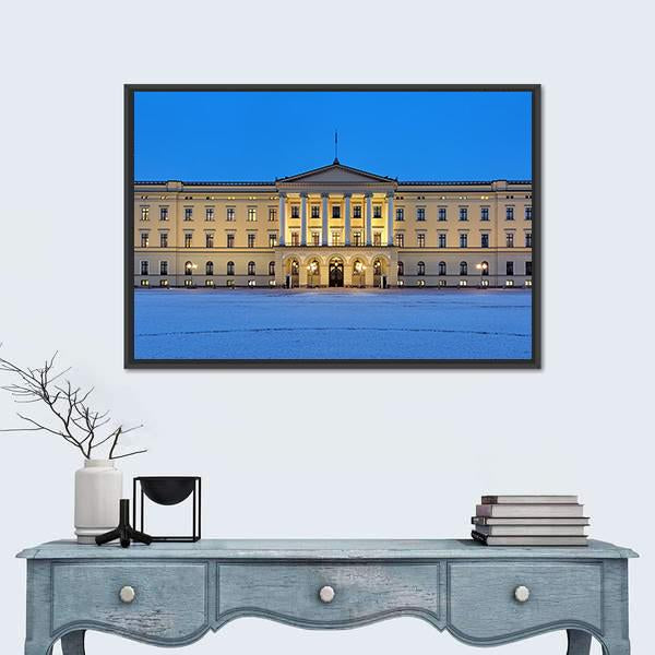 Royal Palace In Oslo. Norway Canvas Wall Art-1 Piece-Floating Frame-36" x 24"-Tiaracle