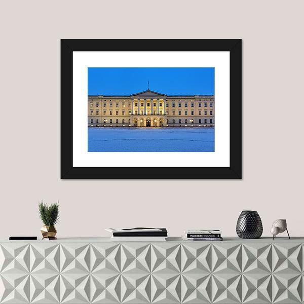 Royal Palace In Oslo. Norway Canvas Wall Art-1 Piece-Framed Print-42" x 14"-Tiaracle