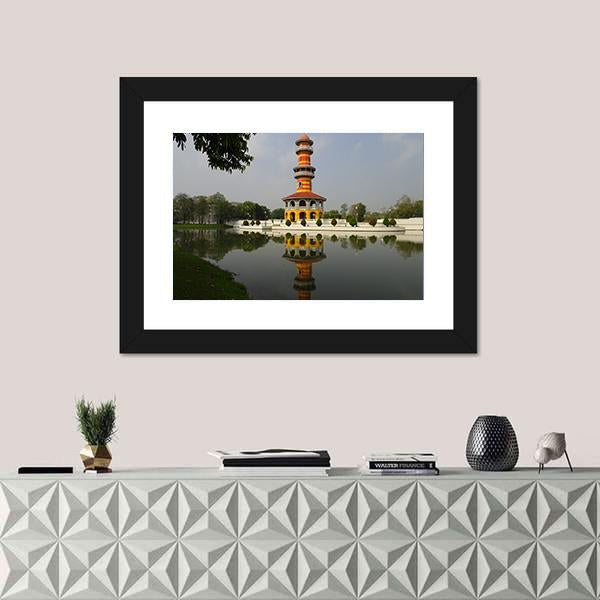 Royal Summer Palace Bang Pa In In Thailand Canvas Wall Art-1 Piece-Framed Print-20" x 16"-Tiaracle