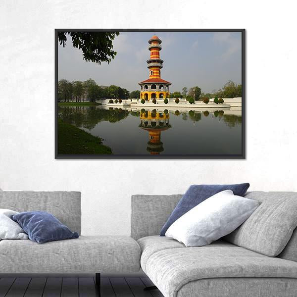 Royal Summer Palace Bang Pa In In Thailand Canvas Wall Art-3 Horizontal-Gallery Wrap-25" x 16"-Tiaracle