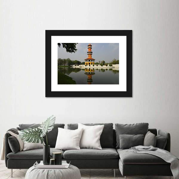 Royal Summer Palace Bang Pa In In Thailand Canvas Wall Art-3 Horizontal-Gallery Wrap-25" x 16"-Tiaracle