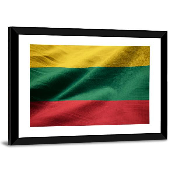 Ruffled Lithuania Flag Canvas Wall Art-3 Horizontal-Gallery Wrap-25" x 16"-Tiaracle