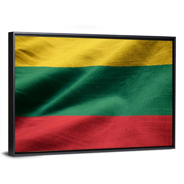 Ruffled Lithuania Flag Canvas Wall Art-5 Horizontal-Gallery Wrap-22" x 12"-Tiaracle