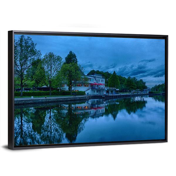 Ruhr Promenade In Muelheim Canvas Wall Art-3 Horizontal-Gallery Wrap-25" x 16"-Tiaracle