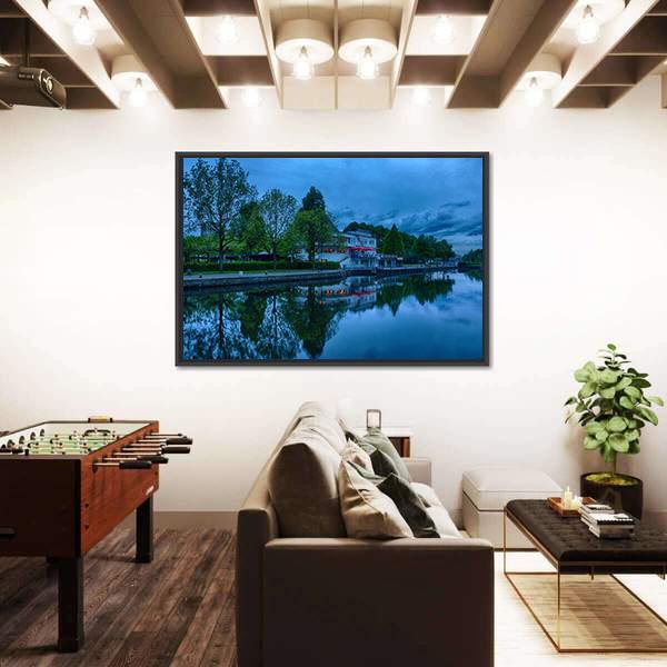 Ruhr Promenade In Muelheim Canvas Wall Art-3 Horizontal-Gallery Wrap-25" x 16"-Tiaracle