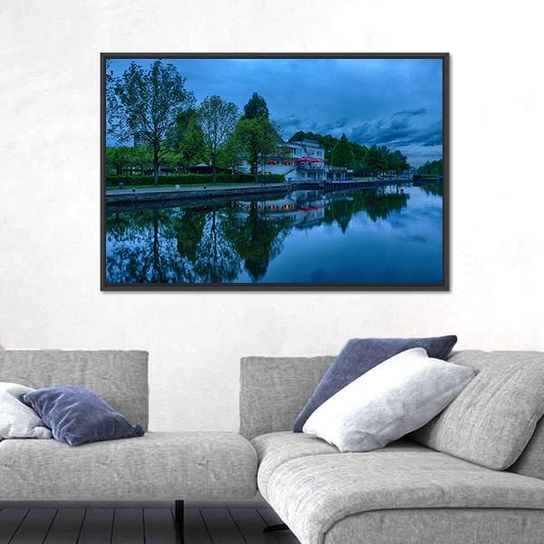 Ruhr Promenade In Muelheim Canvas Wall Art-3 Horizontal-Gallery Wrap-25" x 16"-Tiaracle