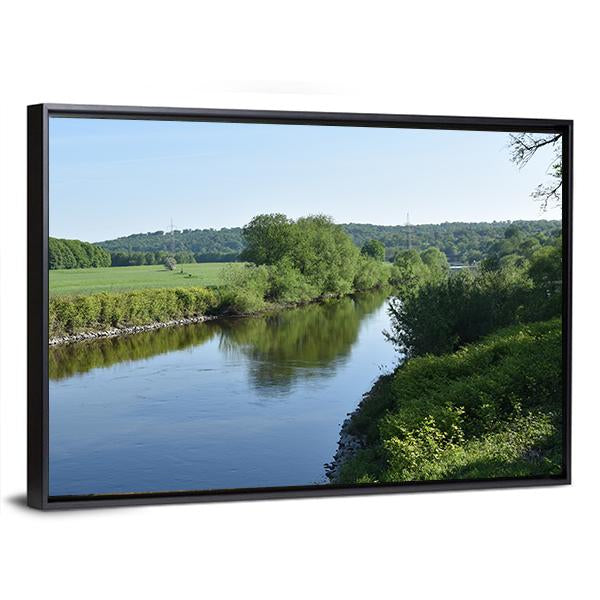 Ruhr River In Essen Germany Canvas Wall Art-3 Horizontal-Gallery Wrap-25" x 16"-Tiaracle
