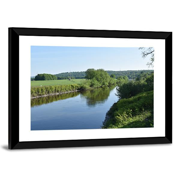 Ruhr River In Essen Germany Canvas Wall Art-3 Horizontal-Gallery Wrap-25" x 16"-Tiaracle
