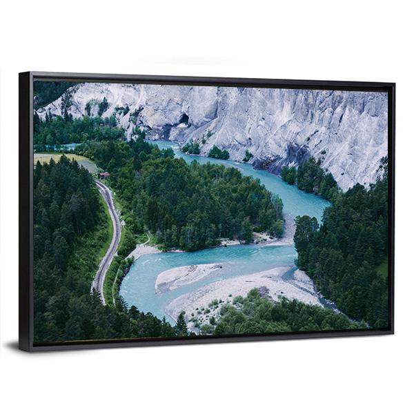 Ruinaulta Canyon In Switzerland Canvas Wall Art-3 Horizontal-Gallery Wrap-25" x 16"-Tiaracle