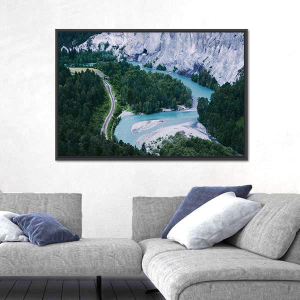 Ruinaulta Canyon In Switzerland Canvas Wall Art-3 Horizontal-Gallery Wrap-25" x 16"-Tiaracle