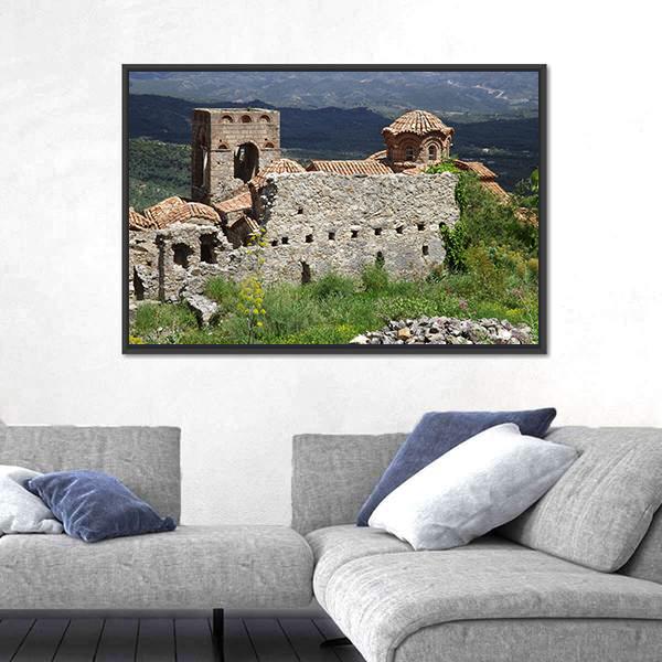Ruins Of A Church In Mystras In Greece Canvas Wall Art-3 Horizontal-Gallery Wrap-25" x 16"-Tiaracle
