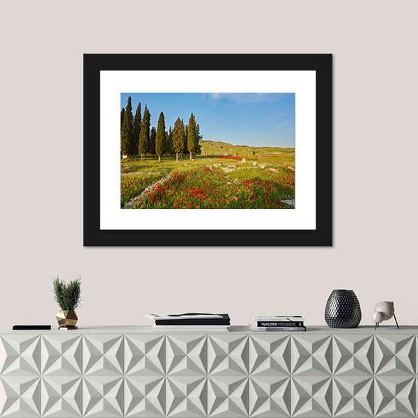 Ruins Of Ancient City In Turkey Canvas Wall Art-1 Piece-Framed Print-20" x 16"-Tiaracle