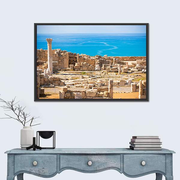 Ruins Of Ancient Kourion In Limassol District Canvas Wall Art-1 Piece-Floating Frame-24" x 16"-Tiaracle