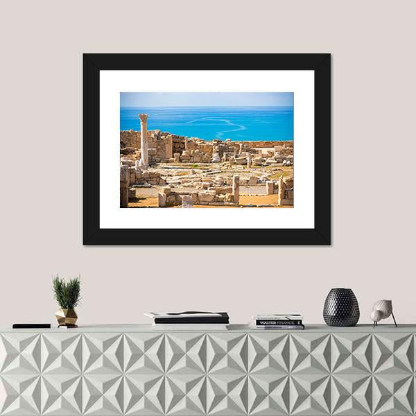 Ruins Of Ancient Kourion In Limassol District Canvas Wall Art-1 Piece-Framed Print-20" x 16"-Tiaracle