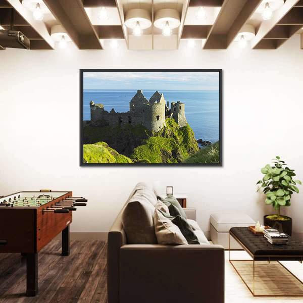 Ruins Of Dunluce Castle Canvas Wall Art-1 Piece-Floating Frame-24" x 16"-Tiaracle
