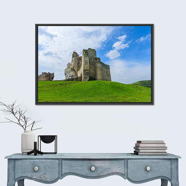 Ruins Of Medieval Mirow Castle Canvas Wall Art-1 Piece-Floating Frame-24" x 16"-Tiaracle