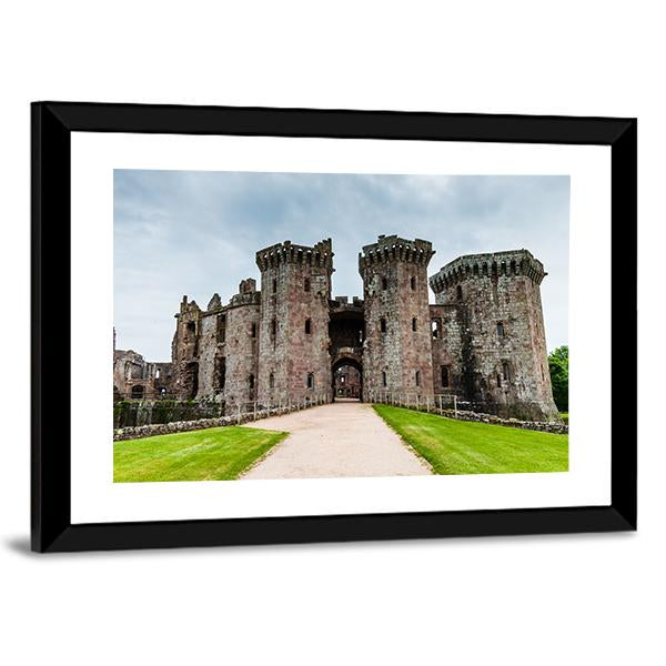 Ruins Of Medieval Raglan Castle In Wales Canvas Wall Art-5 Horizontal-Gallery Wrap-22" x 12"-Tiaracle
