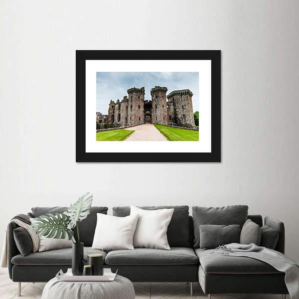 Ruins Of Medieval Raglan Castle In Wales Canvas Wall Art-5 Horizontal-Gallery Wrap-22" x 12"-Tiaracle