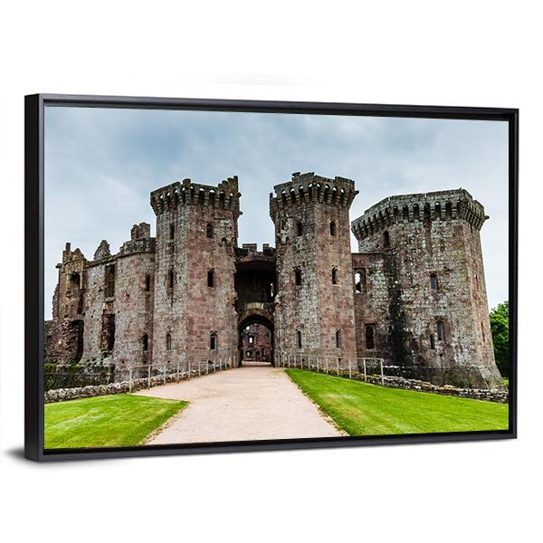 Ruins Of Medieval Raglan Castle In Wales Canvas Wall Art-5 Horizontal-Gallery Wrap-22" x 12"-Tiaracle